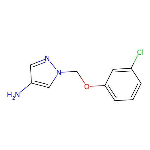 1-[(3-chlorophenoxy)methyl]-1H-pyrazol-4-amine structure