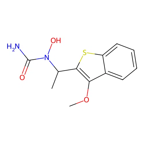 N-hydroxy-N-[1-(3-methoxy-1-benzothien-2-yl)ethyl]urea structure