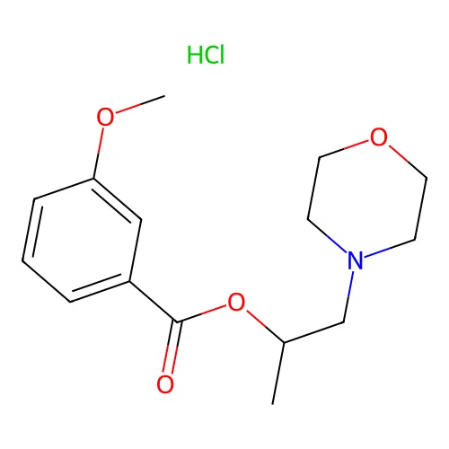 1-Morpholinopropan-2-yl 3-methoxybenzoate hydrochloride structure