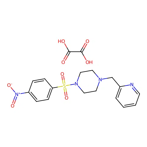 1-((4-Nitrophenyl)sulfonyl)-4-(pyridin-2-ylmethyl)piperazine oxalate structure