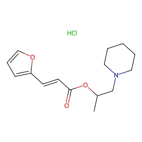 (E)-1-(piperidin-1-yl)propan-2-yl 3-(furan-2-yl)acrylate hydrochloride structure