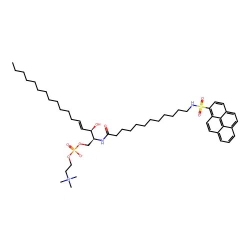 N-(12-((1-Pyrenesulfonyl)amido)dodecanoyl)sphingosylphosphorylcholine structure