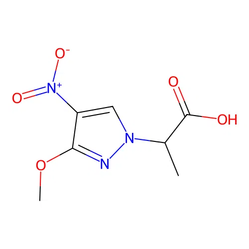 2-(3-methoxy-4-nitro-1H-pyrazol-1-yl)propanoic acid structure