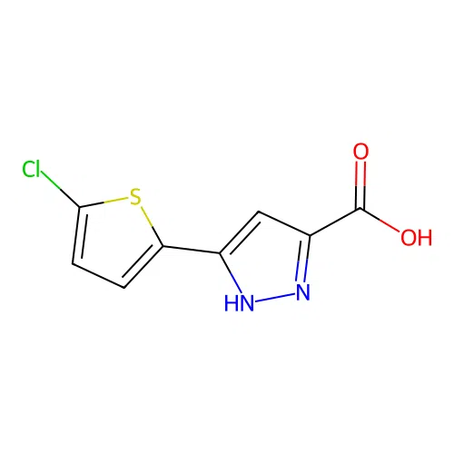5-(5-chlorothiophen-2-yl)-1H-pyrazole-3-carboxylic acid structure