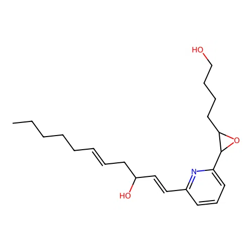 3-(6-(3-Hydroxy-1,5-undecadienyl)-2-pyridinyl)-oxiranebutanol structure