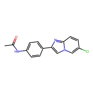 N-[4-(6-chloroimidazo[1,2-a]pyridin-2-yl)phenyl]acetamide structure