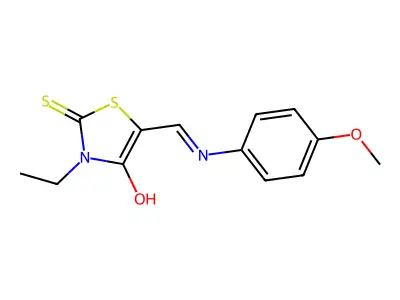 3-Ethyl-5-(((4-methoxyphenyl)amino)methylene)-2-thioxo-1,3-thiazolidin-4-one structure