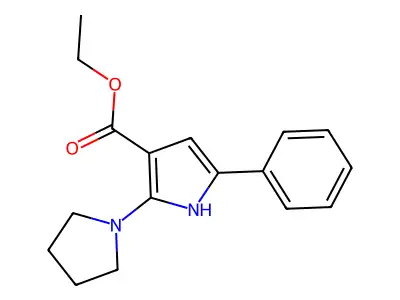 ethyl 5-phenyl-2-(1-pyrrolidinyl)-1H-pyrrole-3-carboxylate structure