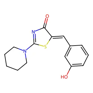 5-(3-hydroxybenzylidene)-2-(1-piperidinyl)-1,3-thiazol-4(5H)-one structure