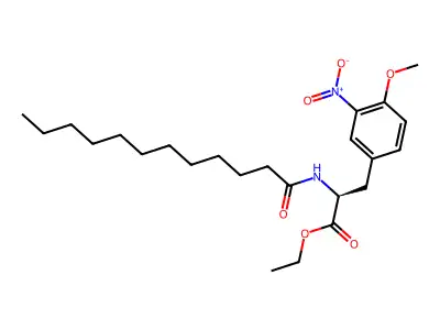 DL-Tyrosine, O-methyl-3-nitro-N-(1-oxododecyl)-, ethyl ester structure