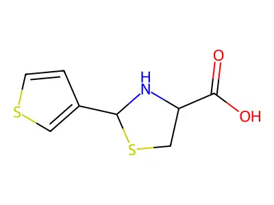 2-Thiophen-3-yl-1,3-thiazolidin-3-ium-4-carboxylate structure
