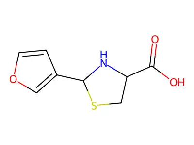 2-(3-Furyl)-1,3-thiazolidine-4-carboxylic acid structure