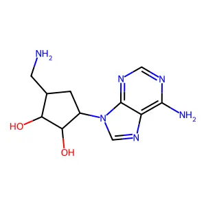 Carbocyclic-2',3'-OH-4'-NH2 ara-adenosine structure