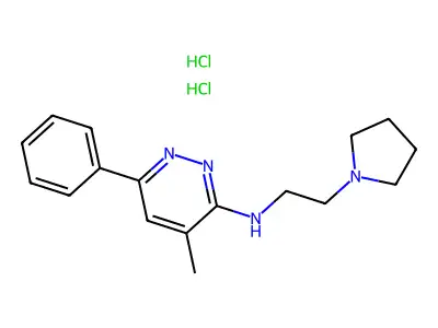 3-Pyridazinamine, 4-methyl-6-phenyl-N-(2-(1-pyrrolidinyl)ethyl)-, dihydrochloride structure