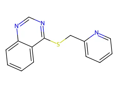Quinazoline, 4-((2-pyridinylmethyl)thio)- structure