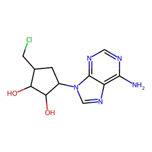 Carbocyclic-2',3'-OH-4'-Cl ara-adenosine structure