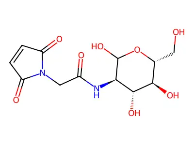 N-(N-maleoylglycyl)-2-amino-2-deoxyglucopyranose structure