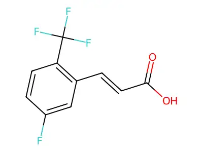 (E)-3-[5-fluoro-2-(trifluoromethyl)phenyl]prop-2-enoic acid structure