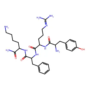 Tyrosyl-arginyl-phenylalanyl-lysinamide structure