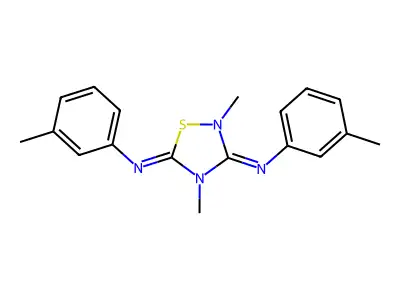 N(sup 3),N(sup 5)-Bis(3-methylphenyl)-2,4-dimethyl-1,2,4-thiadiazole-3,5(2H,4H)-diimine structure