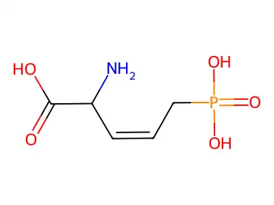 Amino-5-phosphono-3-pentenoic acid structure