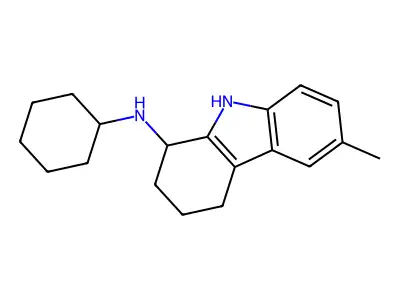 N-cyclohexyl-6-methyl-2,3,4,9-tetrahydro-1H-carbazol-1-amine structure