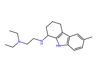 N',N'-diethyl-N-(6-methyl-2,3,4,9-tetrahydro-1H-carbazol-1-yl)ethane-1,2-diamine structure
