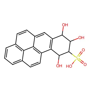 7,8,9,10-Tetrahydro-7,8,10-trihydroxybenzo(a)pyrene-9-sulfonic acid structure