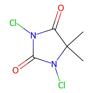 1,3-Dichloro-5,5-dimethylhydantoin structure