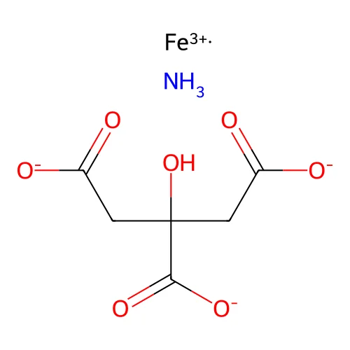 Ammonium ferril citrate brown structure