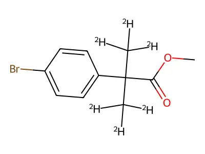 Methyl 2-(4-bromophenyl)-2-methylpropanoate structure