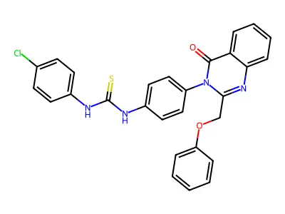 Thiourea, N-(4-chlorophenyl)-N'-(4-(4-oxo-2-(phenoxymethyl)-3(4H)-quinazolinyl)phenyl)- structure