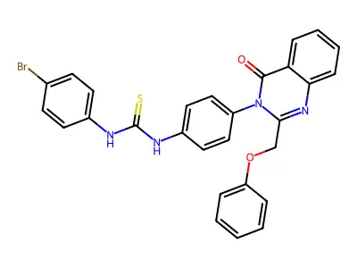 Thiourea, N-(4-bromophenyl)-N'-(4-(4-oxo-2-(phenoxymethyl)-3(4H)-quinazolinyl)phenyl)- structure