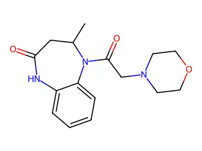 4-methyl-5-(2-morpholinoacetyl)-1,3,4,5-tetrahydro-2H-1,5-benzodiazepin-2-one structure