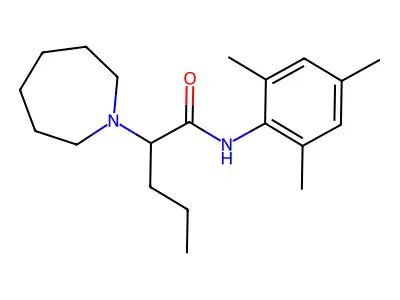 1H-Azepine-1-acetamide, hexahydro-alpha-propyl-N-(2,4,6-trimethylphenyl)- structure