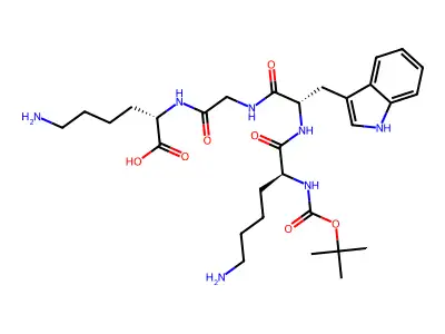 Butyloxycarbonyl-lysinyl-tryptophyl-glycyl-lysine structure