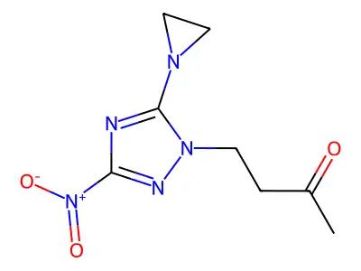 5-(1-Aziridinyl)-3-nitro-1-(3-oxo-1-butyl)-1,2,4-triazole structure