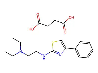 1,2-Ethanediamine, N,N-diethyl-N'-(4-phenyl-2-thiazolyl)-, butanedioate (1:1) structure