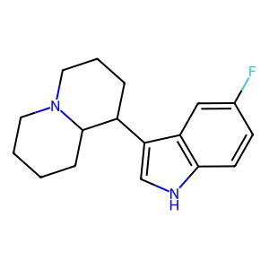 2H-Quinolizine, octahydro-1-(5-fluoro-1H-indol-3-yl)- structure