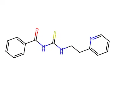 N-benzoyl-N'-[2-(2-pyridinyl)ethyl]thiourea structure