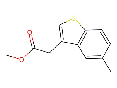 Benzo[b]thiophene-3-acetic acid, 5-methyl-, methyl ester structure