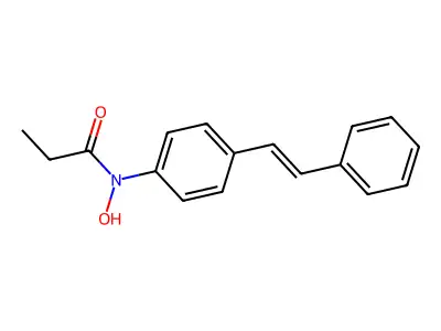 N-hydroxy-N-[4-(2-phenylethenyl)phenyl]propanamide structure