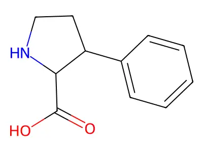 (2S,3S)-3-phenylpyrrolidine-2-carboxylic acid structure