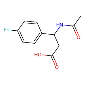 (3S)-3-acetamido-3-(4-fluorophenyl)propanoic acid structure