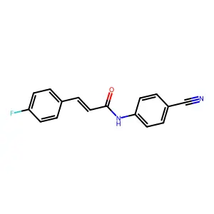 (2E)-N-(4-cyanophenyl)-3-(4-fluorophenyl)prop-2-enamide structure