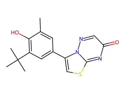 7H-Thiazolo(3,2-b)(1,2,4)triazin-7-one, 3-(3-(1,1-dimethylethyl)-4-hydroxy-5-methylphenyl)- structure