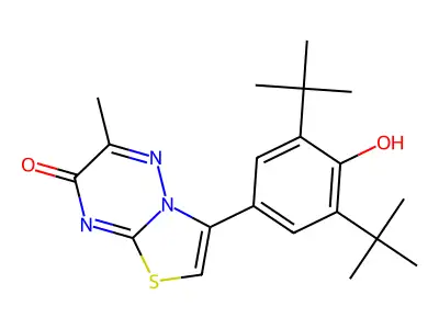 7H-Thiazolo(3,2-b)(1,2,4)triazin-7-one, 3-(3,5-bis(1,1-dimethylethyl)-4-hydroxyphenyl)-6-methyl- structure