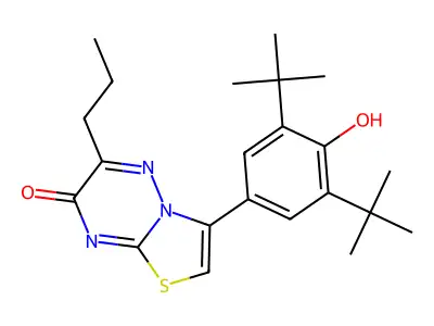 7H-Thiazolo(3,2-b)(1,2,4)triazin-7-one, 3-(3,5-bis(1,1-dimethylethyl)-4-hydroxyphenyl)-6-propyl- structure