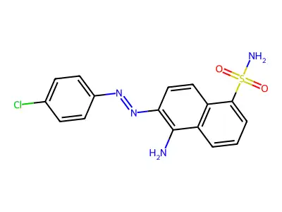 1-Amino-2-(4-chlorophenylazo)naphthalene-5-sulfonamide structure