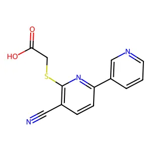 2-(3-Cyano-6-(3-pyridyl)-2-pyridylthio)acetic acid structure